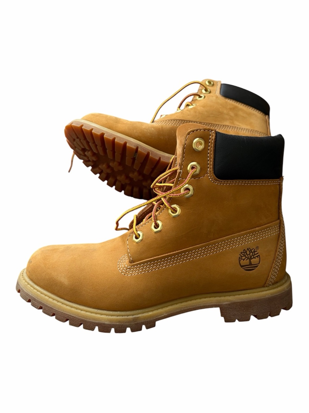 Timberland Wheat Nubuck 6 Inch Lace Up Boots Tan Leather Lug Sole Womens Size 9
